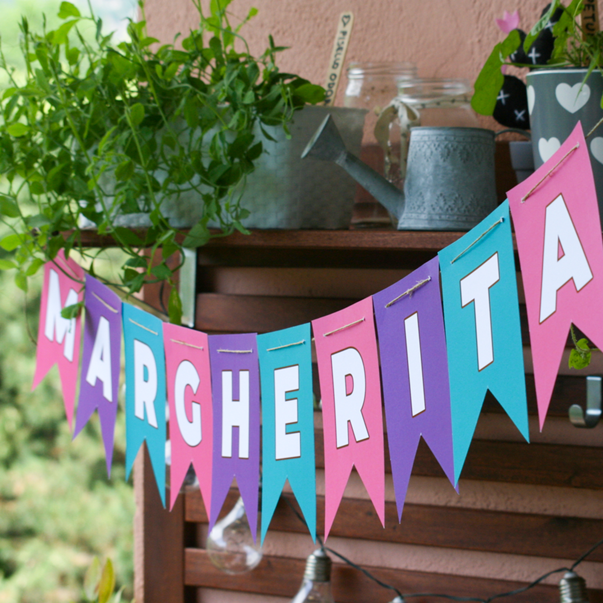 PARTY KIT - tema "Pink Rainbow" (PERSONALIZZABILE)