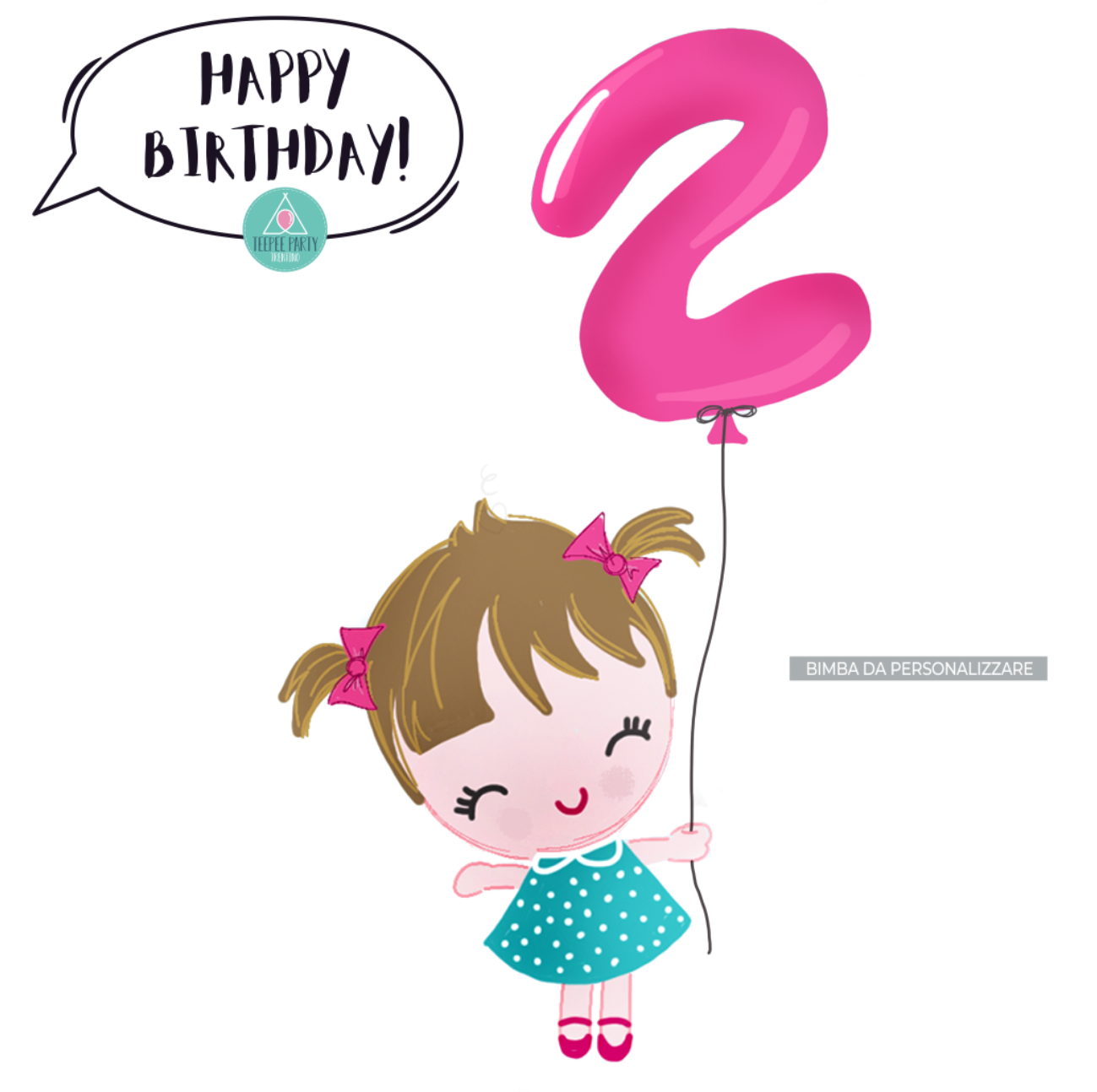 PARTY KIT - tema "Disegno Bimba DA PERSONALIZZARE"